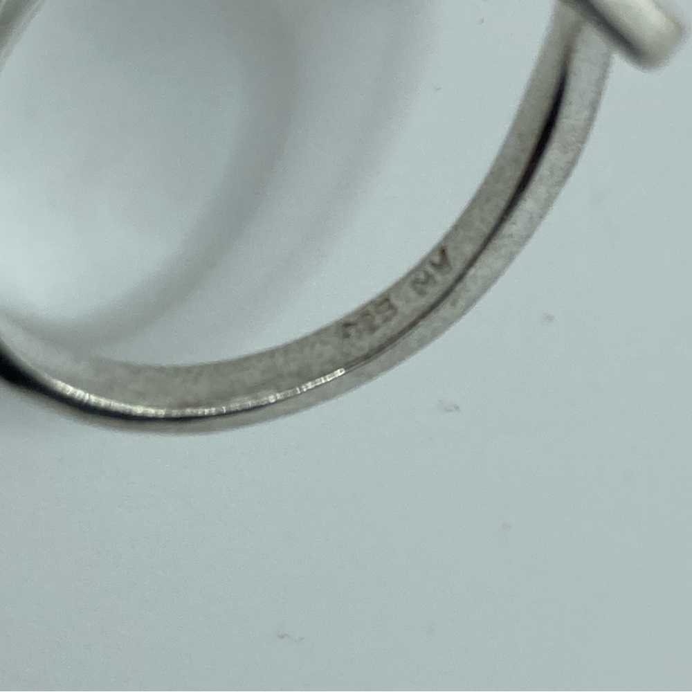 Vtg Sterling CZ Letter B Heart Open Adjustable Bypass Ring Sz 7 / AVON - Picture 8 of 9